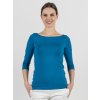 Bambusový Top Lodička 3/4 Rukáv Oceánově Modrá Dámská