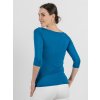Bambusový Top Lodička 3/4 Rukáv Oceánově Modrá Dámská