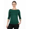 Bambusový Top Lodička 3/4 Rukáv Tmavě Zelená Dámská