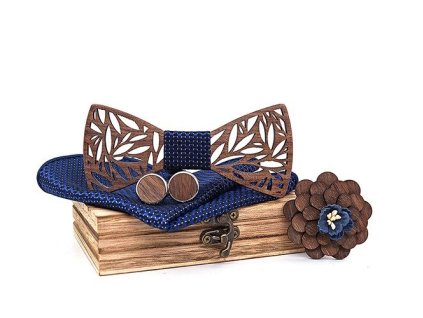 T201 C2 paisley wooden bow tie handkerchief set variants 11