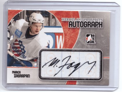 2007-08ITG MAREK ZAGRAPAN Heroes and Prospects Autograph Auto Podpis