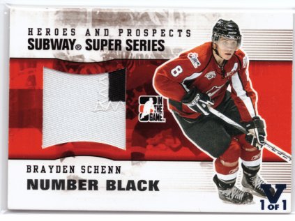 2009-10 ITG BRAYDEN SCHENN Heroes and Prospects Subway Super Series Jersey Limit 1