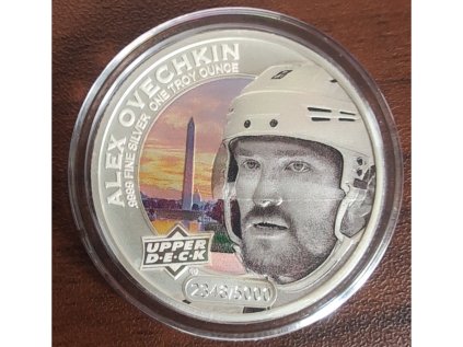 2017 Upper Deck Grandeur Coin Collection ALEX OVECHKIN Stříbrná Mince Limit 5000