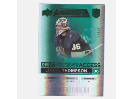 2021-22 UD Credentials LOGAN THOMPSON Debut Ticket Access Limit 25