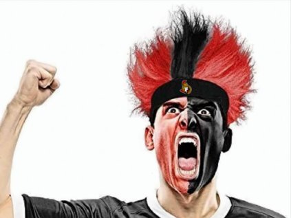 Ottawa Senators NHL Fuzz Head Bleacher Wig Paruka