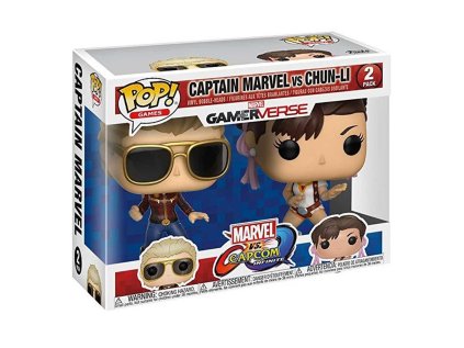 Funko Pop Marvel vs Capcom Captain Marvel vs Chun-Li Figúrky