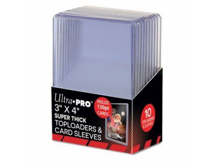 Ultra Pro 3X4 Plastic Super Thick Toploader 130pt pack of 10