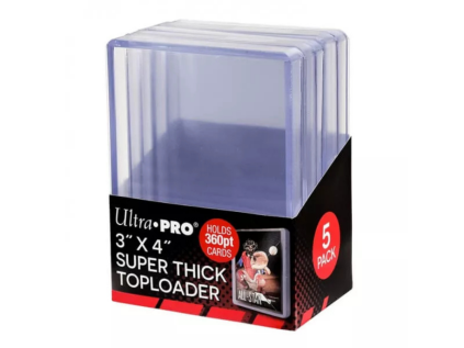 Ultra Pro 3X4 Plastic Super Thick Toploader 360pt pack of 5