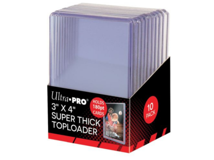 Ultra Pro 3X4 Plastic Super Thick Toploader 180pt pack of 10