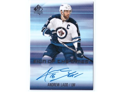 2015-16 UD SP Authentic Hockey ANDREW LADD Sign of The Times Auto Podpis