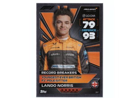 2022 Topps Turbo Attax LANDO NORRIS Record Breakers