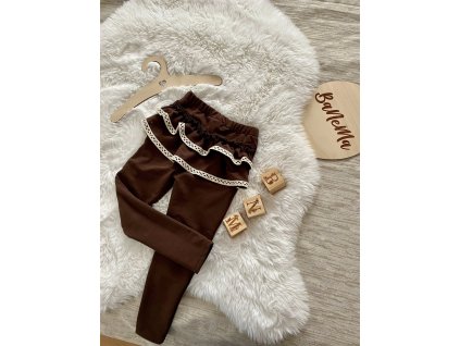 Dětské legíny s volánem na zadku Zula čokoládové