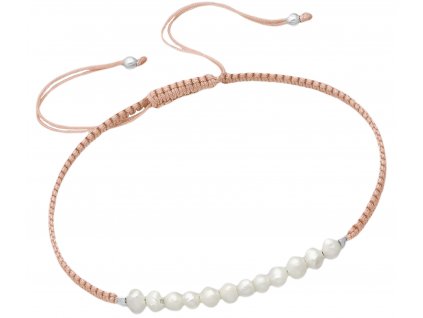 šňůrkový náramek fresh pearl lite peach