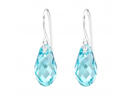 Náušnice Slza Swarovski blue