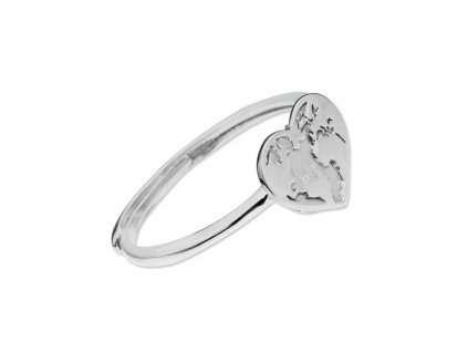 Prsten Srdce Globe stříbrný
