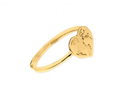 Prsten Srdce globe zlatý stříbro 925