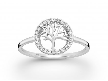 Dámský stříbrný prsten strom života s čirými zirkony