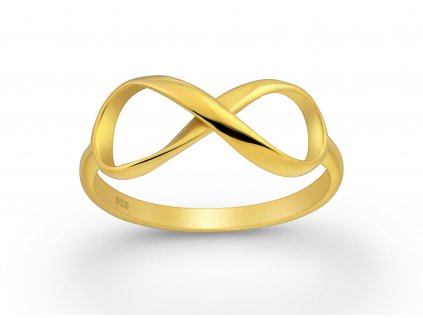 Dámský stříbrný prsten Infinity gold pozlacený