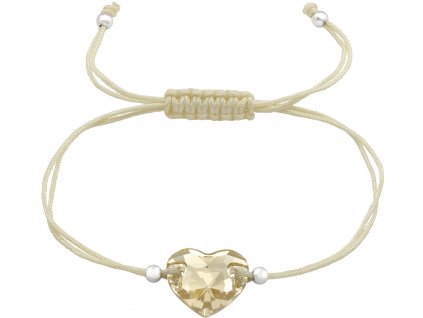 Náramek Srdce Crystal Gold & nylonová šňůrka