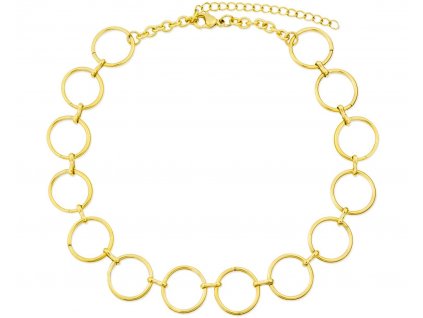 Náhrdelník choker circles nerezová ocel pozlacený