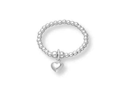 3116 prsten koralkovy s priveskem srdce stribro 925