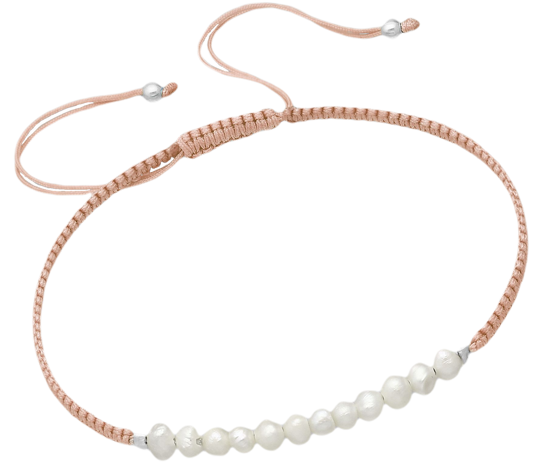 Bangles.cz Náramek Fresh Pearls lite peach & šňůrka 1832