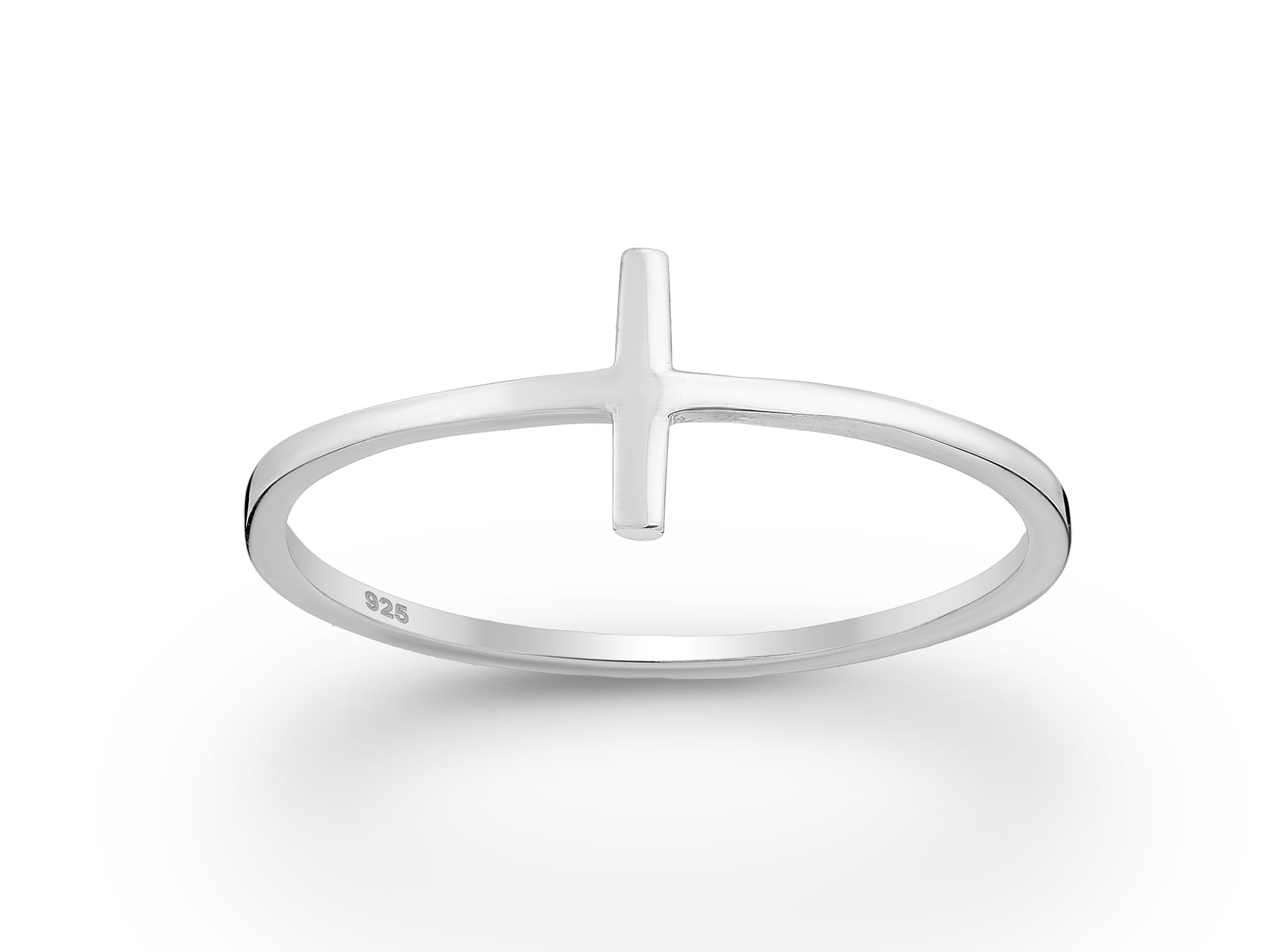 Bangles.cz Prsten Křížek hladký stříbro 925 Velikost: 8 - 1,8 cm (EU 57 - 58) 2823/8 -