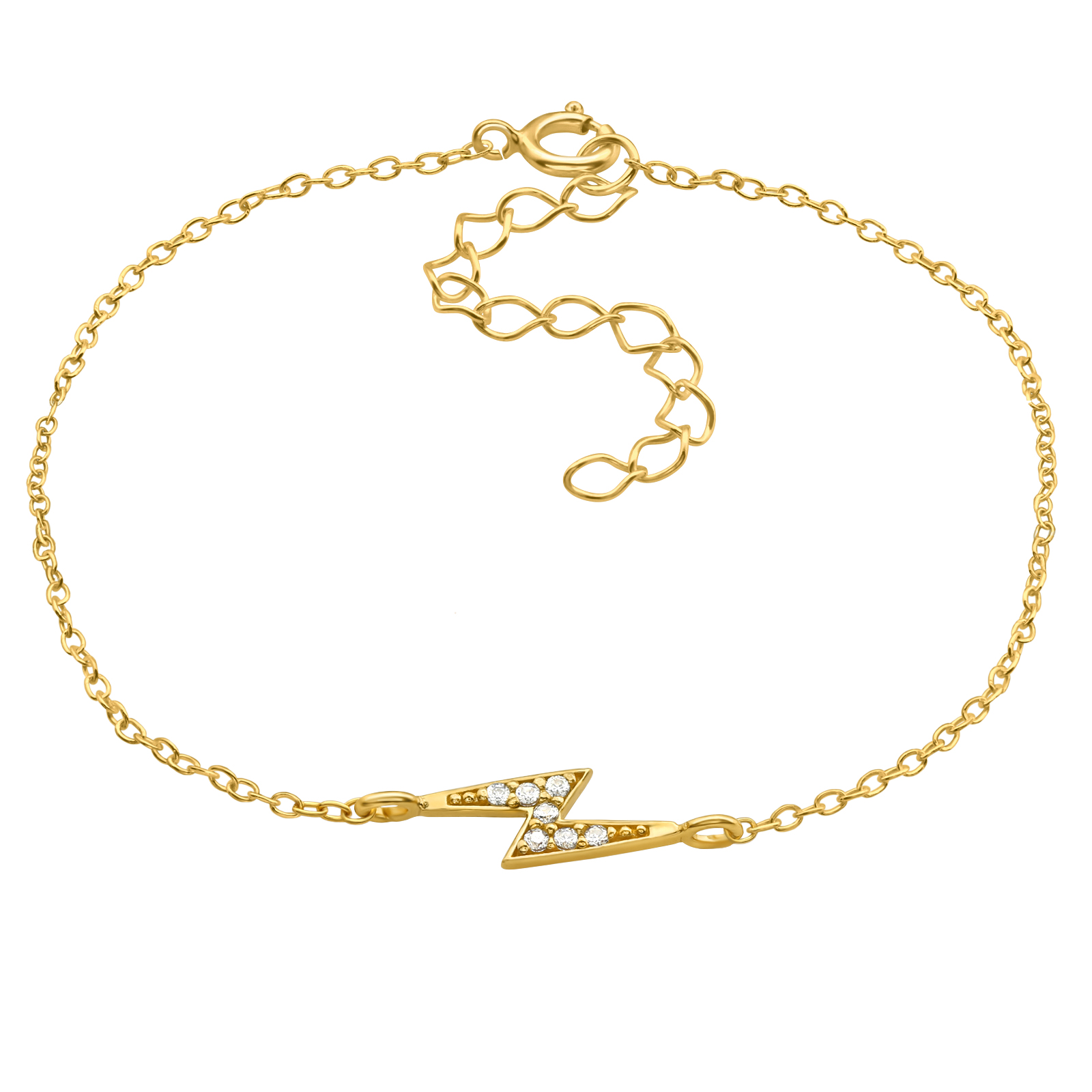 Bangles.cz Náramek Zlatý Blesk se zirkony stříbro 925 2769