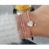 Náramek Lock Heart a Lavender korálkový Bangles