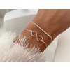 Stříbrné náramky nekonečno a přímka bangles