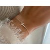 Náramek křížek stříbrný řetízkový bangles