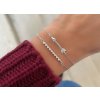 Náramek stříbrná šíp a kuličky bangles