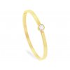 Náramek se zirkonem zlatý ocelový bangles