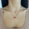Řetízek rose gold srdce červené
