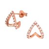 Náušnice Srdce Elipse rose gold stříbro 925