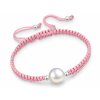 Šňůrkový náramek Perla & šňůrka růžová