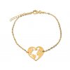 Náramek Srdce Globe zlatý stříbro 925