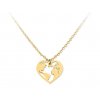Stříbrný řetízek Srdce Globe pozlacený