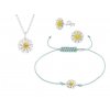 Set šperků řetízek, náramek a náušnice s Kopretinou a dárková krabička (2)