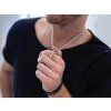 Pánský náhrdelník ocelový s hladkým křížkem bangles