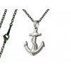 Pánský náhrdelník Kotva a černý řetízek ocelový
