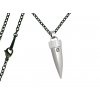 Ocelový náhrdelník tesák a černý řetízek