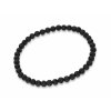 Pánský korálkový náramek lávové kameny černý matný bangles