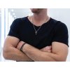 Ocelový řetízek s hladkým křížkem pro muže bangles
