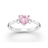 Dámský stříbrný prsten růžové srdce zirkonové