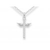 Přívěsek křížek se zirkony a andělskými křídly