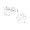 Stříbrné puzetové náušnice s motivem tlapky