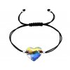 Náramek Srdce Crystal Black & nylonová šňůrka
