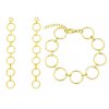 Set šperků z chirurgické oceli pozlacené propojené kroužky náušnice a náramek