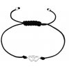 šňůrkový náramek spojená srdce černá šňůrka